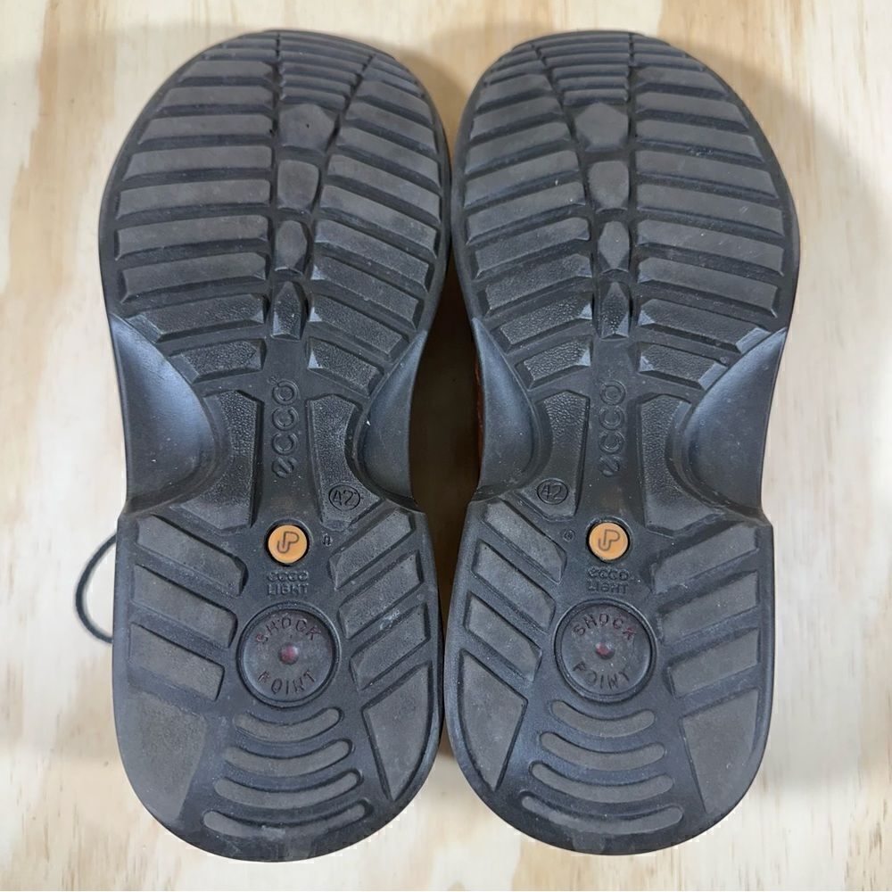 Ecco Brown Leather Lace Up Shoes Men’s Size 8/8.5 - Picture 7 of 10